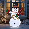 imageOutvita Outdoor Christmas Decorations 4ft Electric Snowman with Motor ampamp 120 LED Lights Lighted White Foldable Popup Snowman for Xmas Indoor and Outdoor Lawn Garden Yard Holiday DecorSnowman With A Walking Stick