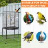 imageOutvita Bird Cage 53quot Large Metal Flight Bird Cage with Rolling Stand ampamp Storage Shelf for Parrots Lovebird Cockatiel Parakeets PigeonBlack