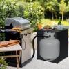imageOutvita Outdoor Propane Tank Cover Table 16in Propane Tank Storage Box with Carry Handle PowderCoated Steel Multi  Use as Side Table for Patio Garden ampamp Living Room 16  16  198inch BlackBlackFlip Cover Style