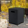 imageOutvita Outdoor Propane Tank Cover Table 16in Propane Tank Storage Box with Carry Handle PowderCoated Steel Multi  Use as Side Table for Patio Garden ampamp Living Room 16  16  198inch Blackblack