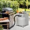 imageOutvita Outdoor Propane Tank Cover Table 16in Propane Tank Storage Box with Carry Handle PowderCoated Steel Multi  Use as Side Table for Patio Garden ampamp Living Room 16  16  198inch Blackmarble color