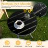 imageOutvita Outdoor Round Side Table Small Metal End Table Black Coffee Table for Patio Lawn Garden Living Room Bedroom Sturdy Single LayerSingle Layer
