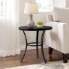 imageOutvita Outdoor Round Side Table Small Metal End Table Black Coffee Table for Patio Lawn Garden Living Room Bedroom Sturdy Single LayerSingle Layer