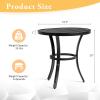 imageOutvita Outdoor Round Side Table Small Metal End Table Black Coffee Table for Patio Lawn Garden Living Room Bedroom Sturdy Single LayerSingle Layer