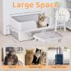 imageOutvita Stainless Steel Litter Box with Lid Extra Large Litter Boxes for Big Cats XL Large Metal Litter Box with High Sides NonSticky AntiUrine Leakage Easy to Cleaning GrayGray