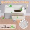 imageOutvita Stainless Steel Litter Box with Lid Extra Large Litter Boxes for Big Cats XL Large Metal Litter Box with High Sides NonSticky AntiUrine Leakage Easy to Cleaning GrayWhite