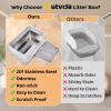 imageOutvita Stainless Steel Litter Box with Lid Extra Large Litter Boxes for Big Cats XL Large Metal Litter Box with High Sides NonSticky AntiUrine Leakage Easy to Cleaning GrayGray