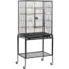 imageOutvita Bird Cage 53quot Large Metal Flight Bird Cage with Rolling Stand ampamp Storage Shelf for Parrots Lovebird Cockatiel Parakeets PigeonBlack