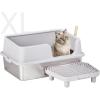 imageOutvita Stainless Steel Litter Box with Lid Extra Large Litter Boxes for Big Cats XL Large Metal Litter Box with High Sides NonSticky AntiUrine Leakage Easy to Cleaning GrayGray