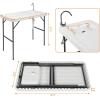 imageOutvita Fish Cleaning Table Portable Folding Camping Table 45quot HDPE Outdoor Fish Cleaning Station with Sink 360 Stainless Steel Faucet Drainage Hose Working Platform for Camping Food HandlingBasic TableWhite