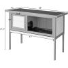 imageOutvita Rabbit Hutch 36quot Single Deck Waterproof Wooden Chicken Coop Wire Hen Quail House Indoor Outdoor UseBunny Cage Small Pet Animal Poultry Cage WoodGrey