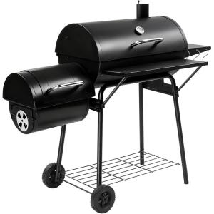 imageOutvita Barrel Charcoal Grill with Warming Rack Outdoor BBQ Grill with Side Front Table with Spacious Cooking Grid Area for Backyard Patio Picnic Parties Camping BlackLarge Size with Offset Smoker
