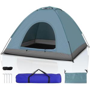 imageOutvita Camping Tent 4 Person Dome Tents with Rainfly ampamp Carrying Bag Waterproof Easy Setup Tent with Mesh Windows for Camping ampamp HikingBlue