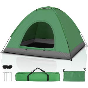 imageOutvita Camping Tent 4 Person Dome Tents with Rainfly ampamp Carrying Bag Waterproof Easy Setup Tent with Mesh Windows for Camping ampamp HikingGreen