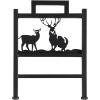 imageOutvita 2 Tier Firewood Log Rack Iron Lumber Storage Holder Wood Pile Stacker Organizer for Indoor Outdoor Fireplace Fire Stove Pit With 4 Fire Tools Hanging Hooks Christmas Elements BrownBlack