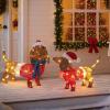 imageOutvita 2pcs Lighted Christmas Decorations OutdoorIndoor 3D Dachshund with Xmas Hat and 115 Warm White LED Lights Sausage Dog Christmas Decor for Home Yard Garden Holiday Party