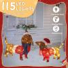 imageOutvita 2pcs Lighted Christmas Decorations OutdoorIndoor 3D Dachshund with Xmas Hat and 115 Warm White LED Lights Sausage Dog Christmas Decor for Home Yard Garden Holiday Party