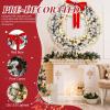 imageOutvita 36in Christmas Wreath Prelit Battery Powered Lighted Artificial Xmas Wreath with 80 Warm Lights and 270 PVC Tips and 18 DIY Ornaments for Front Door Gate Wall Xmas Party DecorationsGreen