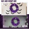 imageOutvita 36in Christmas Wreath Prelit Battery Powered Lighted Artificial Xmas Wreath with 80 Warm Lights and 270 PVC Tips and 18 DIY Ornaments for Front Door Gate Wall Xmas Party DecorationsPurple