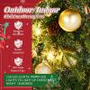 imageOutvita 36in Christmas Wreath Prelit Battery Powered Lighted Artificial Xmas Wreath with 80 Warm Lights and 270 PVC Tips and 18 DIY Ornaments for Front Door Gate Wall Xmas Party DecorationsLightgreen
