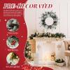 imageOutvita 36in Christmas Wreath Prelit Battery Powered Lighted Artificial Xmas Wreath with 80 Warm Lights and 270 PVC Tips and 18 DIY Ornaments for Front Door Gate Wall Xmas Party DecorationsGreen