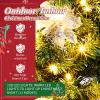 imageOutvita 36in Christmas Wreath Prelit Battery Powered Lighted Artificial Xmas Wreath with 80 Warm Lights and 270 PVC Tips and 18 DIY Ornaments for Front Door Gate Wall Xmas Party DecorationsLightgreen