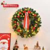 imageOutvita 36in Christmas Wreath Prelit Battery Powered Lighted Artificial Xmas Wreath with 80 Warm Lights and 270 PVC Tips and 18 DIY Ornaments for Front Door Gate Wall Xmas Party DecorationsGreen