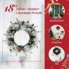 imageOutvita 36in Christmas Wreath Prelit Battery Powered Lighted Artificial Xmas Wreath with 80 Warm Lights and 270 PVC Tips and 18 DIY Ornaments for Front Door Gate Wall Xmas Party DecorationsGreen