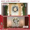 imageOutvita 36in Christmas Wreath Prelit Battery Powered Lighted Artificial Xmas Wreath with 80 Warm Lights and 270 PVC Tips and 18 DIY Ornaments for Front Door Gate Wall Xmas Party DecorationsGreen