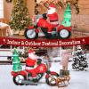 imageOutvita Christmas Inflatables Motorcycle 75 Ft Xmas Inflatable Decoration Santa Riding Motorcycle with A Christmas Tree Outdoor Blow Up Decor for Yard Lawn GardenSanta Riding Motor Carrying a Tree