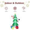 imageOutvita Christmas Inflatables Motorcycle 75 Ft Xmas Inflatable Decoration Santa Riding Motorcycle with A Christmas Tree Outdoor Blow Up Decor for Yard Lawn GardenChristmas Tree with Gift