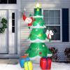 imageOutvita Christmas Inflatables Motorcycle 75 Ft Xmas Inflatable Decoration Santa Riding Motorcycle with A Christmas Tree Outdoor Blow Up Decor for Yard Lawn GardenChristmas Tree with Gift