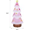 imageOutvita Christmas Inflatables Motorcycle 75 Ft Xmas Inflatable Decoration Santa Riding Motorcycle with A Christmas Tree Outdoor Blow Up Decor for Yard Lawn GardenPink Christmas Tree
