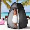 imageOutvita Pop Up Shower Tent Instant Privacy Dressing Changing ampamp Toilet Tent 74 Portable Outdoor Shelter for Camping Hiking Fishing Picnic Beach with Carry Bag PinkBlack