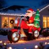 imageOutvita Christmas Inflatables Motorcycle 75 Ft Xmas Inflatable Decoration Santa Riding Motorcycle with A Christmas Tree Outdoor Blow Up Decor for Yard Lawn GardenSanta Riding Motor Carrying a Tree