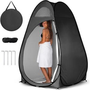 imageOutvita Pop Up Shower Tent Instant Privacy Dressing Changing ampamp Toilet Tent 74 Portable Outdoor Shelter for Camping Hiking Fishing Picnic Beach with Carry Bag PinkBlack