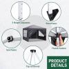 imageOutvita 10x30ft Ez Pop Up Canopy Portable Instant Canopy Tent with 8 SideWalls for Outdoor Events Party Wedding BirthdayGraduationDark Gray 10x30ft10x10gray