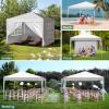 imageOutvita 10x30ft Ez Pop Up Canopy Portable Instant Canopy Tent with 8 SideWalls for Outdoor Events Party Wedding BirthdayGraduationDark Gray 10x30ft10x10white