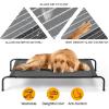 imageOutvita 50 Inch Elevated Dog Bed Outdoor Cooling Raised Pet Cot with Waterproof Textilene Mesh Washable Breathable Alloy Steel Frame Portable Chew Proof Indoor amp Outdoor BlackBlack