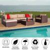 imageOutvita 7 Pieces Patio Furniture Set AllWeather Wicker Outdoor Sectional Sofa with Ottoman Outdoor Furniture Set with Table and Cushions for Garden Backyard Poolside
