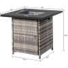 imageOutvita Fire Pit Table 28 50000 BTU Square Metal and Wicker Propane Fire Table with Lid and Lava Rocks for Outside Garden Backyard Deck Patio