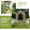 imageOutvita Garden Arch Trellis Metal Garden Arbor Archway for Climbing Plants Outdoor  Durable Iron Garden Arbors with Long Ground Stakes for Garden Wedding Party Decoration300 Pounds