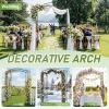 imageOutvita Garden Arch Trellis Metal Garden Arbor Archway for Climbing Plants Outdoor  Durable Iron Garden Arbors with Long Ground Stakes for Garden Wedding Party Decoration293 Pounds