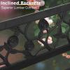 imageOutvita Outdoor Bench 50 Metal Garden Bench Patio Park Furniture wWarm Welcome Pattern amp Plastic Backrest for Yard Entryway Deck Porch BlackBlack