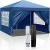 imageOutvita 10x30ft Ez Pop Up Canopy Portable Instant Canopy Tent with 8 SideWalls for Outdoor Events Party Wedding BirthdayGraduationDark Gray 10x30ft10x10blue