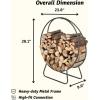 imageOutvita 24 Inch Firewood Log Rack Round Tubular Log Hoop Storage Holder Heavy Duty Steel Wood Stacker for Fireplace Pit Indoor Outdoor24 inches