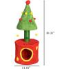 imageOutvita 315in Christmas Tree Cat Scratcher Cat Scratching Post for Indoor Cats Large Sisal Cat Scratching Tree Cat Scratch Tower Grass Green30 Red  Grass Green