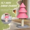 imageOutvita 315in Christmas Tree Cat Scratcher Cat Scratching Post for Indoor Cats Large Sisal Cat Scratching Tree Cat Scratch Tower Grass Green315 Pink