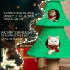 imageOutvita 315in Christmas Tree Cat Scratcher Cat Scratching Post for Indoor Cats Large Sisal Cat Scratching Tree Cat Scratch Tower Grass Green59 Green