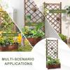 imageOutvita 45 Raised Garden Bed with Trellis Wood Planter Box with Hanging Roof Side Trellis and Drainage Holes Above Ground Elevated Garden Bed for Outdoor Climbing Plants VegetablesTeak ColorBrown